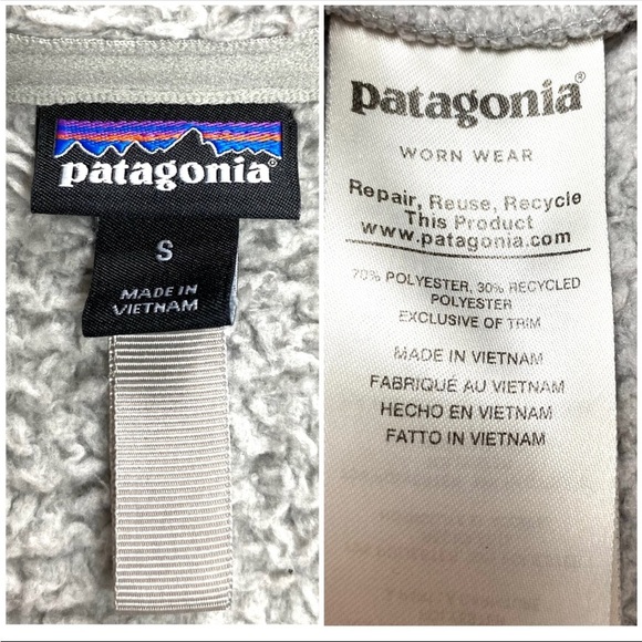 Patagonia Los Gatos 1/4 Zip Front Pile Fleece Pullover Sweater Top Gray Size S - Picture 5 of 7